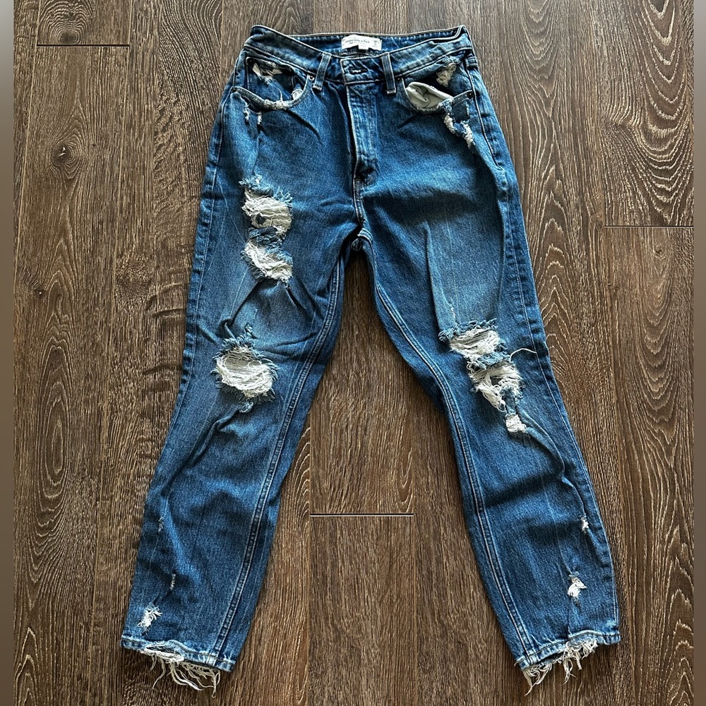 Abercrombie & Fitch Distressed Blue Denim Jeans